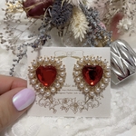 #2879 パール囲みのハートピアス/イヤリング