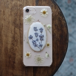 antique frame  ラベンダーの押し花iPhoneケース/押し花ケース