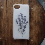 ピンクパープル  花鉱石 つらつら  iPhoneケース/押し花ケース
