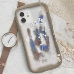 全機種対応　Iphoneケース　スマホケース　ニュアンスケース風インナーシート（ブルーゴールド）