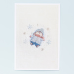 4．刺繍イラスト　ポストカード２枚組　『冬の朝』