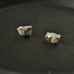 金継ぎｘ天然石ピアス イヤリング（クリスタル、アクアマリン、グリーンアパタイト）