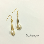 ［再販］ピラミッドコットンパールピアス