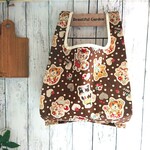 レトロ猫【コンビニ弁当サイズ 】レジ袋型エコバッグ