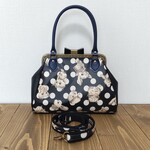 ③ 2way 20cm リボンがま口 ハンドバッグ ラミネート ジョリーフルール