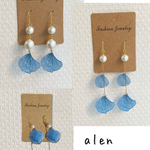 コットンパールと紫陽花ピアス、イヤリング