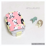 保冷剤ケース付きお弁当箱バンド☆パンダピンク系