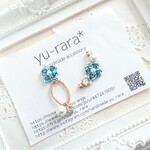 コットンパールとバラの花束のイヤーカフNo.755