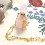 香水瓶のネックレス✴︎ローズクォーツ薔薇