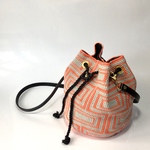 (再販)コットンニット バケツ 巾着 ショルダーバッグ ピンク