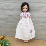 リンドウ　お花の刺繍入り　ワンピース　リカちゃん　服　22cmドール　リカちゃん人形