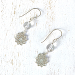 シルバー925  ロータス Om クォーツ  フックピアス