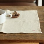 ナンバーが可愛いリネンクロス（エクリュベージュ）*キッチンクロス*マルチクロス