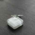 グリーンアパタイト　6爪マーキスCZレーンリング　SILVER925