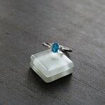 ネオンブルーアパタイト　　サイドCZリング　SILVER925