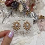 #2894 パール囲みのピアス/イヤリング