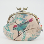 「Beautiful Bird blue 1」のがま口ポーチ
