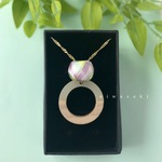 加賀ゆびぬき◇絹糸とウッドフープのネックレス ＜藤の花＞