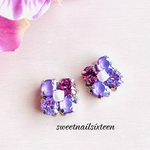 紫陽花ピアス/イヤリングパープル