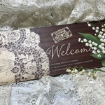 トールペイント　アンティークレースとスズランのWelcome