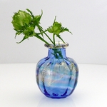 瑠璃色のミニ花器-2