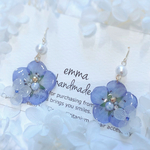 【SALE】ネモフィラ×アナベルの爽やかなピアス/イヤリング