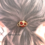 【2color】ゴールド３連リングのオーバルポニーフック/ヘアゴム/ヘアーカフ