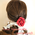 レザーコサージュ　革花