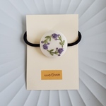 刺繍ヘアゴム🌷　くるみボタン　372　💛送料無料💛　