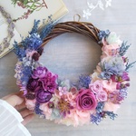  Jolie botanique＜Prune＞＊ハーフムーンリース＊プリザーブドフラワー＊お花＊ギフト＊結婚祝い＊新築祝い＊お誕生日祝い＊ウェディング＊母の日＊フラワーギフト