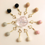 ふわもこ♡フェルトボールイヤリング