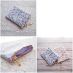 LIBERTY　 Theo　セオ　バイオレット系　 仕切り付きビニコのminiポーチ　◆　輸入リバティ　ベルギーショップ限定カラー
