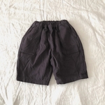 ［ GW SALE ］ワッシャーガーゼ こどもハーフパンツ charcoal gray (size120現品のみ)