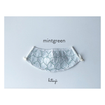 息がしやすい 快適マスクハート柄レース ミントグリーン