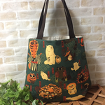 ハンドメイド◆トートバッグ◆狸◆妖怪◆たぬき◆妖怪バッグ◆花日和畳◆肩がけ◆ 花日和畳