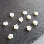 高品質　シェル　ビーズ　花型　フラワー　白　ホワイト　10個