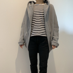 check&stripeフードの羽織もの