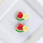 ベビー ヘアクリップ スイカと花