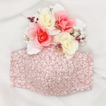 153 ☆おしゃれ花柄☆ハンドメイド立体マスク【大人用】ノーズワイヤー入り