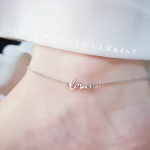 ステンレス Love  シンプル　アンクレット