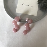 ぽこぽこ　水玉　水滴　ドット　ピアス　バブル　サージカルステンレス　ピンク