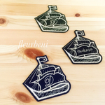 【セミオーダー】24色ネーム入り刺繍ワッペン*帆船*