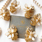 wire flower bijou pierce【大ぶりピアス】【ビジューピアス】