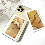 限定SALE!スマホケース クリアケース アレンジ 背面装飾 カード 2枚Set《ブラウン カーキ》