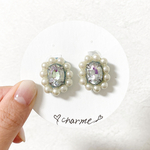小ぶりなパールビジューピアス✧イヤリング交換可能✧