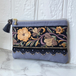 刺繍リボン×黒レースポーチ Gy