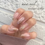 水彩ネイルピンク盛り♡