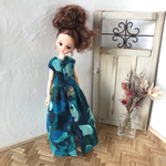 リバーシブルワンピース　リネン　リカちゃんサイズ　着せ替え服　ドール服