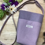 【お散歩ポシェット】 くすみカラーシリーズ スモーキーピンク✖️モカグレー 紐長さ調整可能