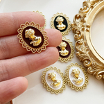 4pcs レッド＊カメオパーツ